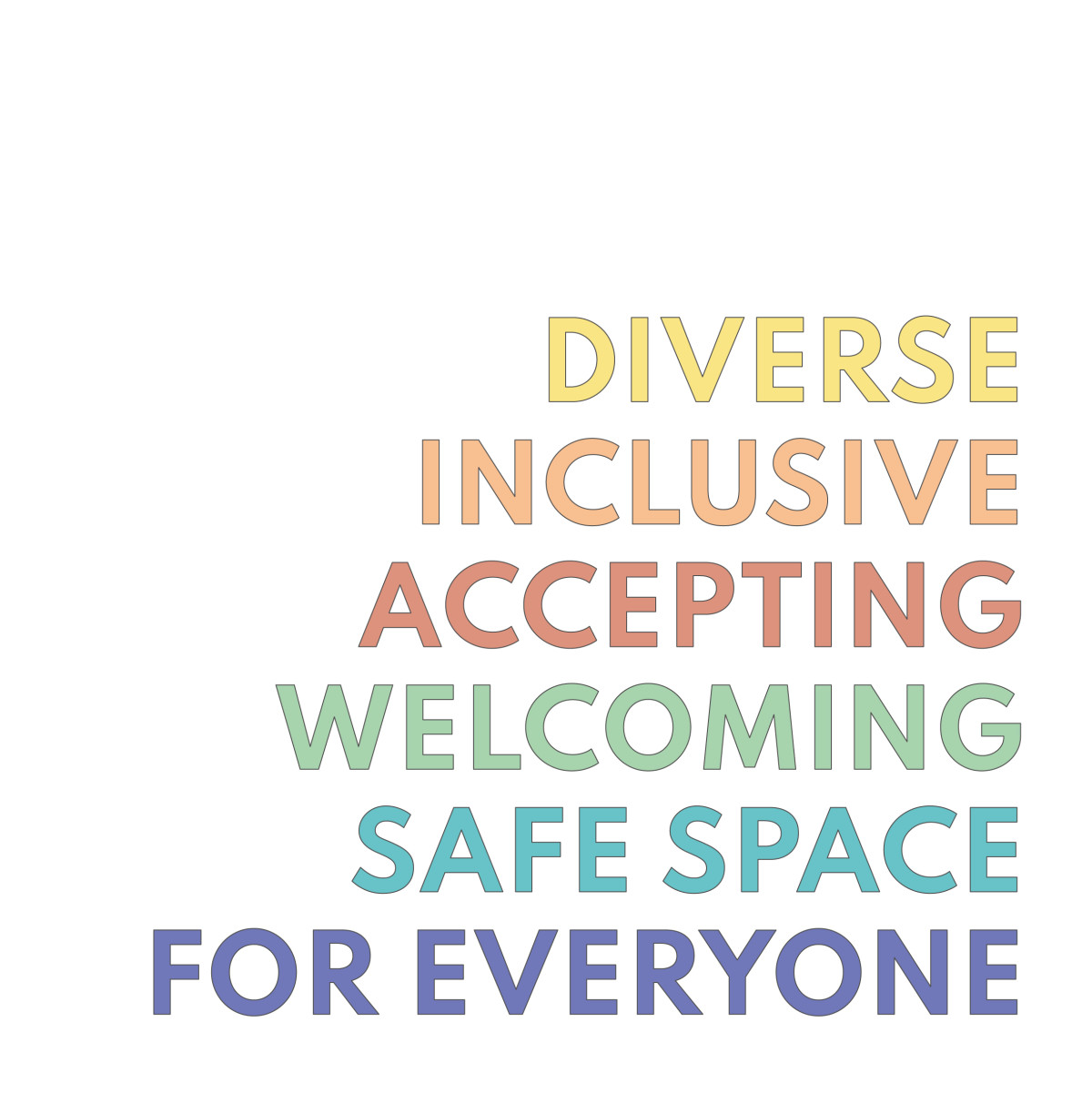 Thema: Diverse inclusive accepting safe space for everyone